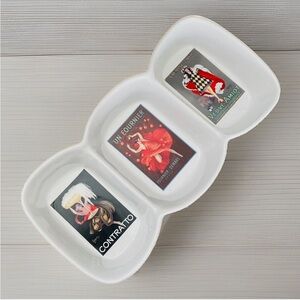 Pottery Barn Divided Serving Dish Cappiello 3 Section Bubbly Champagne Martini